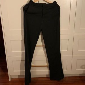 Zara Split Hem Slim Straight Leg Black Dress Pant